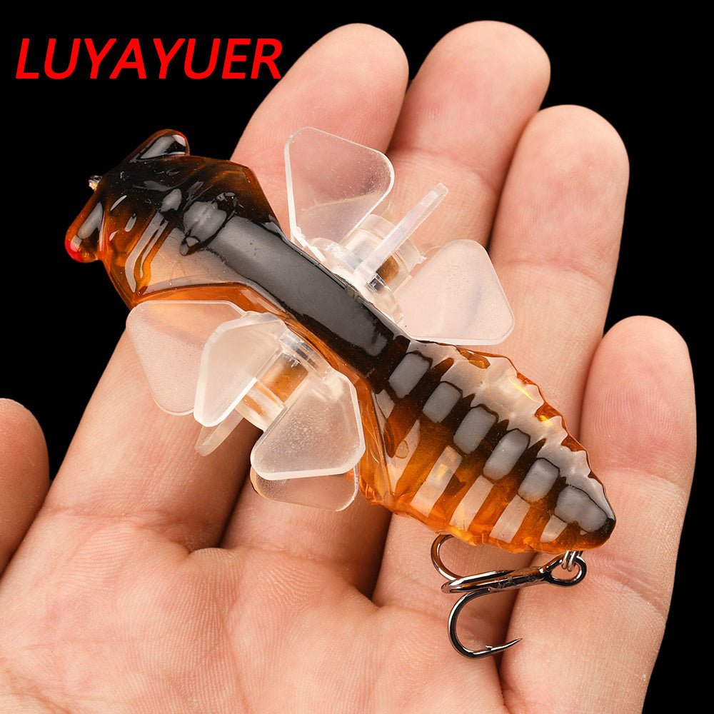 Bionic Cicada Hard Fish Lure - Spinning Fishing Bait with Propeller Treble Hook for Freshwater and Saltwater Fishing - 7.5cm/14g - Lifelike Design for Increased Catch Rates - For Anglers - Suitable for Bass, Trout, and Other