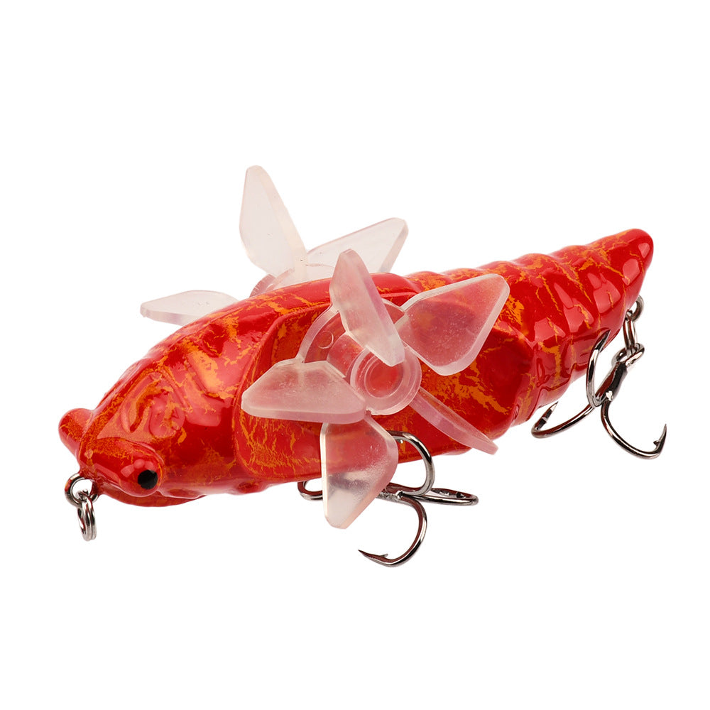 Bionic Cicada Hard Fish Lure - Spinning Fishing Bait with Propeller Treble Hook for Freshwater and Saltwater Fishing - 7.5cm/14g - Lifelike Design for Increased Catch Rates - For Anglers - Suitable for Bass, Trout, and Other