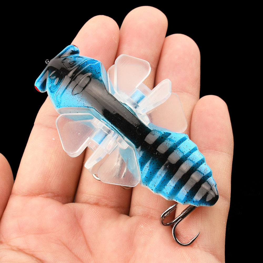 Bionic Cicada Hard Fish Lure - Spinning Fishing Bait with Propeller Treble Hook for Freshwater and Saltwater Fishing - 7.5cm/14g - Lifelike Design for Increased Catch Rates - For Anglers - Suitable for Bass, Trout, and Other