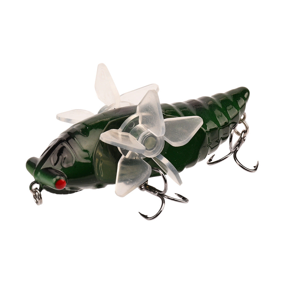 Bionic Cicada Hard Fish Lure - Spinning Fishing Bait with Propeller Treble Hook for Freshwater and Saltwater Fishing - 7.5cm/14g - Lifelike Design for Increased Catch Rates - For Anglers - Suitable for Bass, Trout, and Other