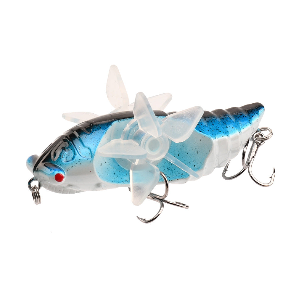 Bionic Cicada Hard Fish Lure - Spinning Fishing Bait with Propeller Treble Hook for Freshwater and Saltwater Fishing - 7.5cm/14g - Lifelike Design for Increased Catch Rates - For Anglers - Suitable for Bass, Trout, and Other