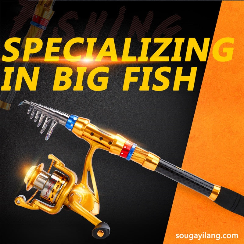 1.8-3.6M Telescopic Travel Fishing Rod Set - Portable, Lightweight, Saltwater & Freshwater Compatible, Spinning Reel Combo with Durable Carbon Construction - Ideal for Travel, Beginners and Experienced Anglers
