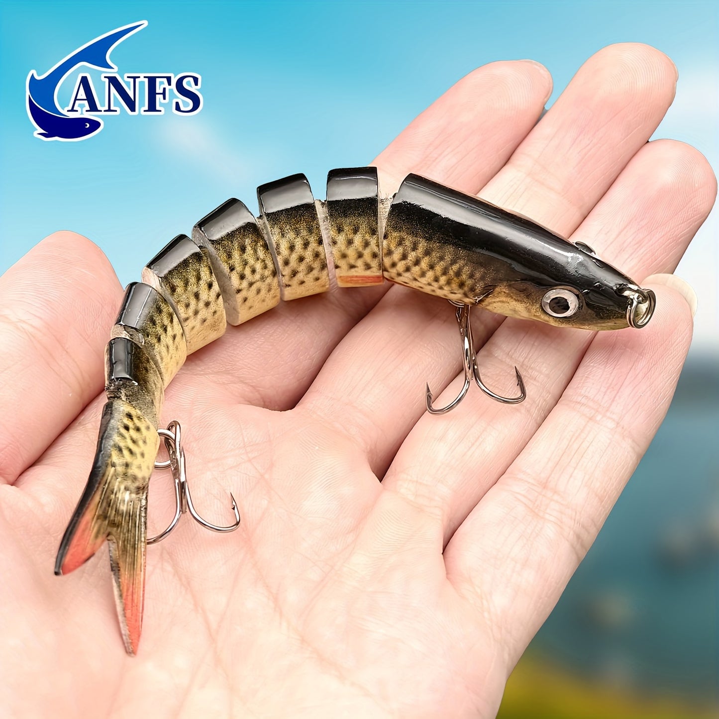 Multi-Jointed Swimbait Crank Bait - Slow Sinking Bionic Artificial Bait for Freshwater and Saltwater Trout and Bass Fishing - 10g/13.5cm - Includes Fishing Accessories
