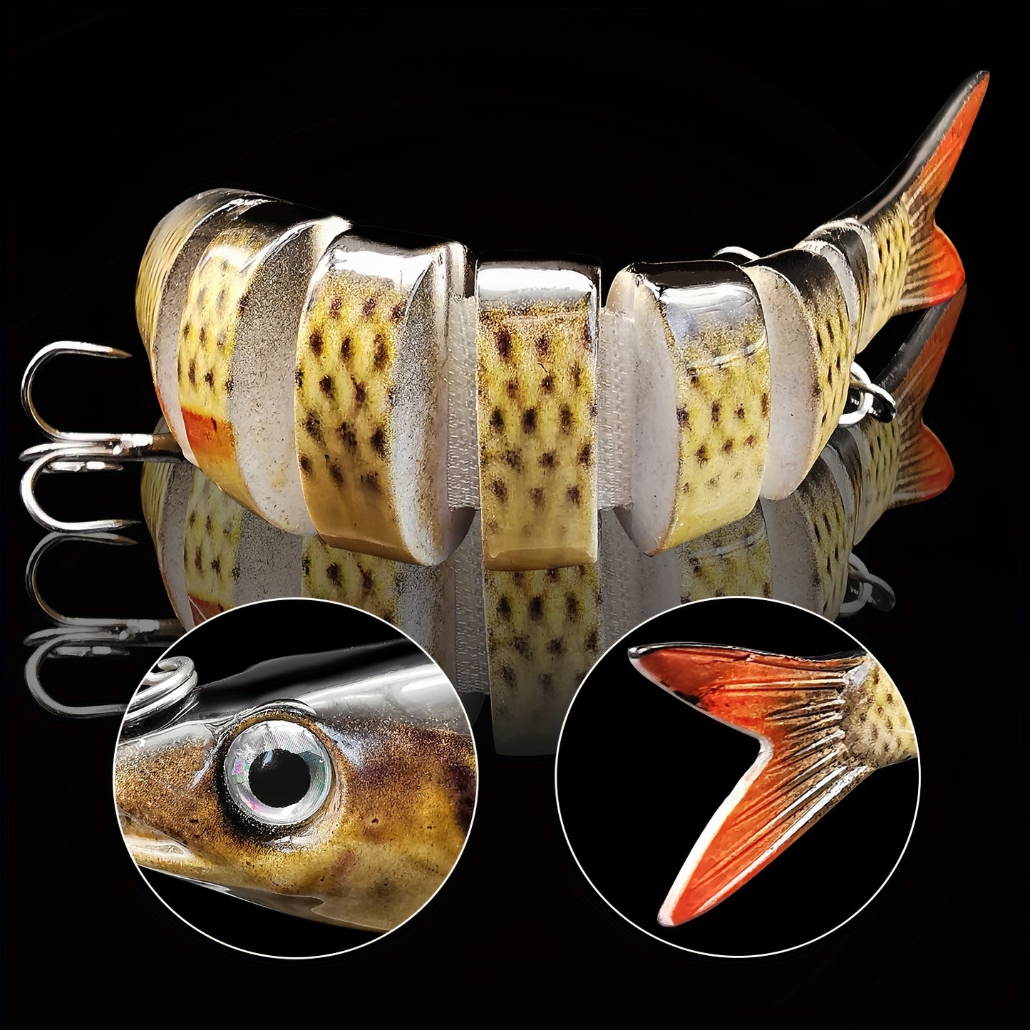 Multi-Jointed Swimbait Crank Bait - Slow Sinking Bionic Artificial Bait for Freshwater and Saltwater Trout and Bass Fishing - 10g/13.5cm - Includes Fishing Accessories