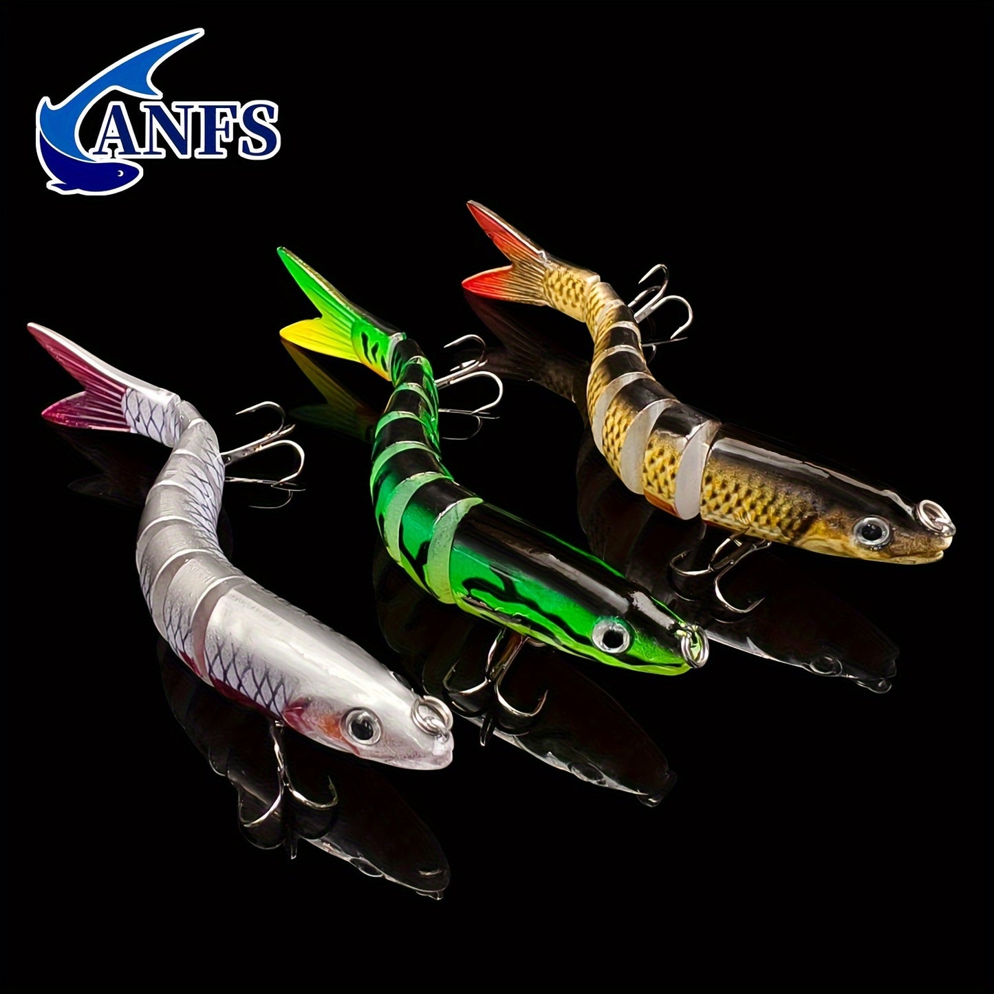 Multi-Jointed Swimbait Crank Bait - Slow Sinking Bionic Artificial Bait for Freshwater and Saltwater Trout and Bass Fishing - 10g/13.5cm - Includes Fishing Accessories