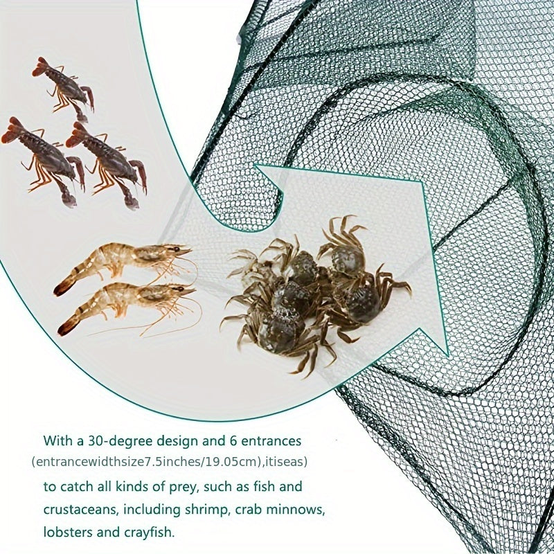 Foldable Hexagonal 1pc Umbrella Fishing Net - Catch Minnow, Crayfish, and Crabs Effortlessly!