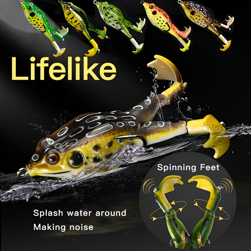 1pc Soft Frog Fishing Lures With Rotating Legs - Realistic Design For Increased Bites And Hookups - For Bass & Freshwater Fishing - Suitable for All Seasons - Great Gift for Anglers