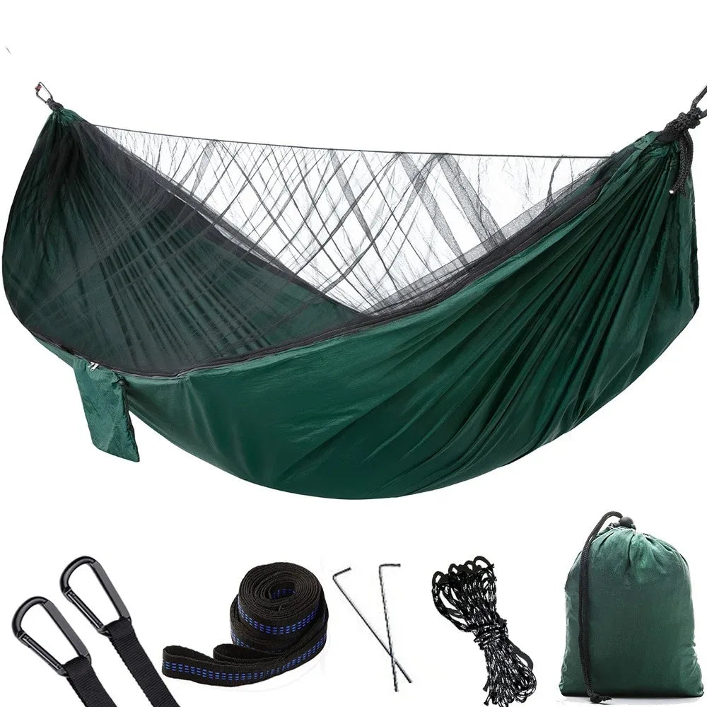 2 Person Camping Hammock with Mosquito Net, Ultralight Equipment, Swing for Adults, Hanging Hammock