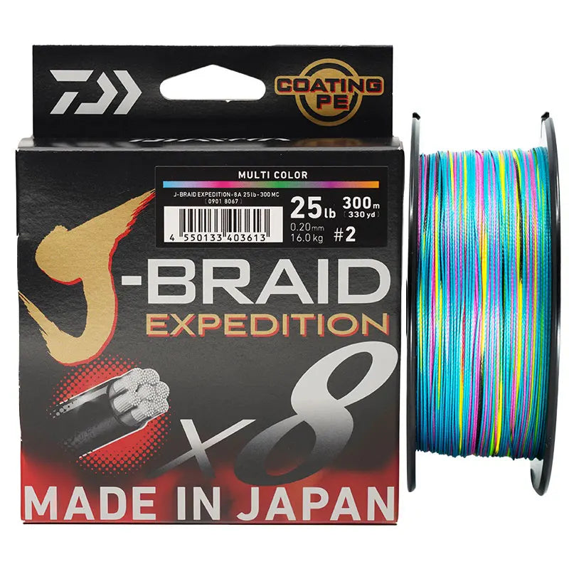 2024 DAIWA J-BRAID Expedition X8 Fishing Line 150/300M Braided PE