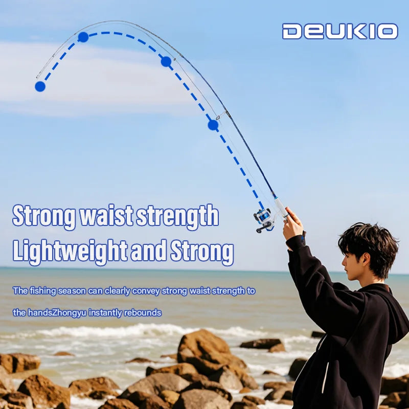 DEUKIO Mini Fishing Pole Kits With Short Telescopic Fishing Rod And Spinning Reel Baits Travel Pole Set for Beginner Children