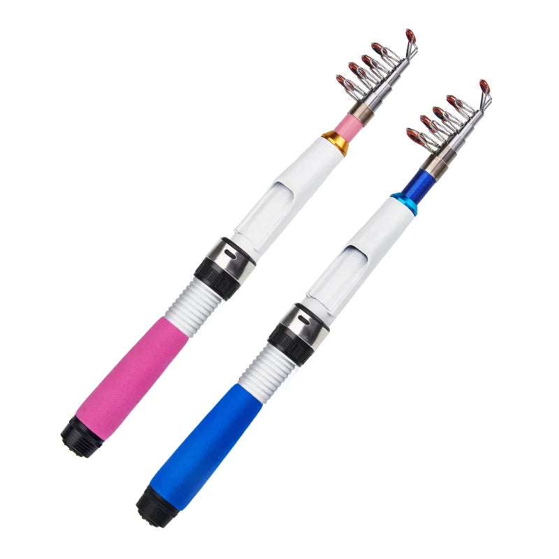 DEUKIO Mini Fishing Pole Kits With Short Telescopic Fishing Rod And Spinning Reel Baits Travel Pole Set for Beginner Children