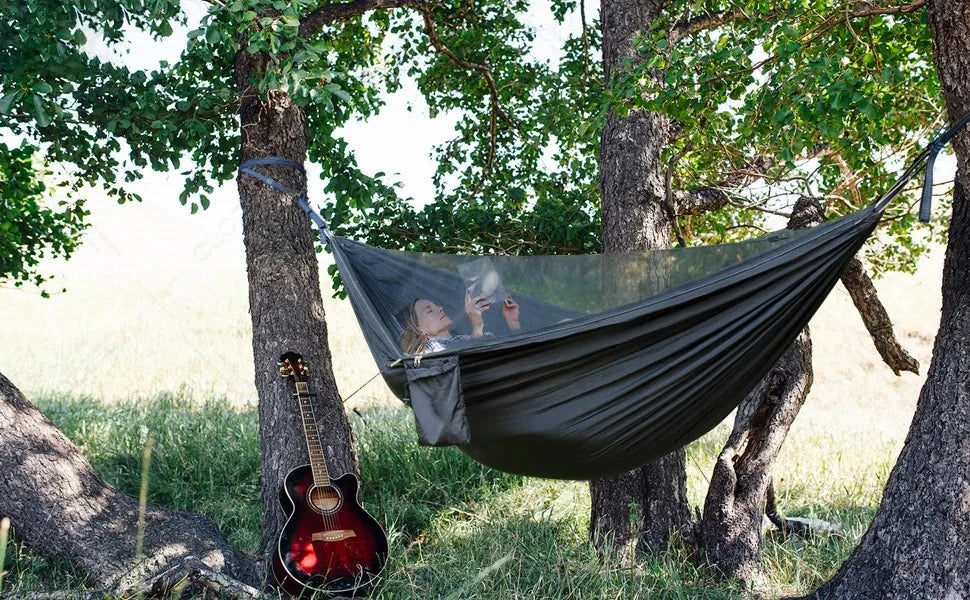 2 Person Camping Hammock with Mosquito Net, Ultralight Equipment, Swing for Adults, Hanging Hammock