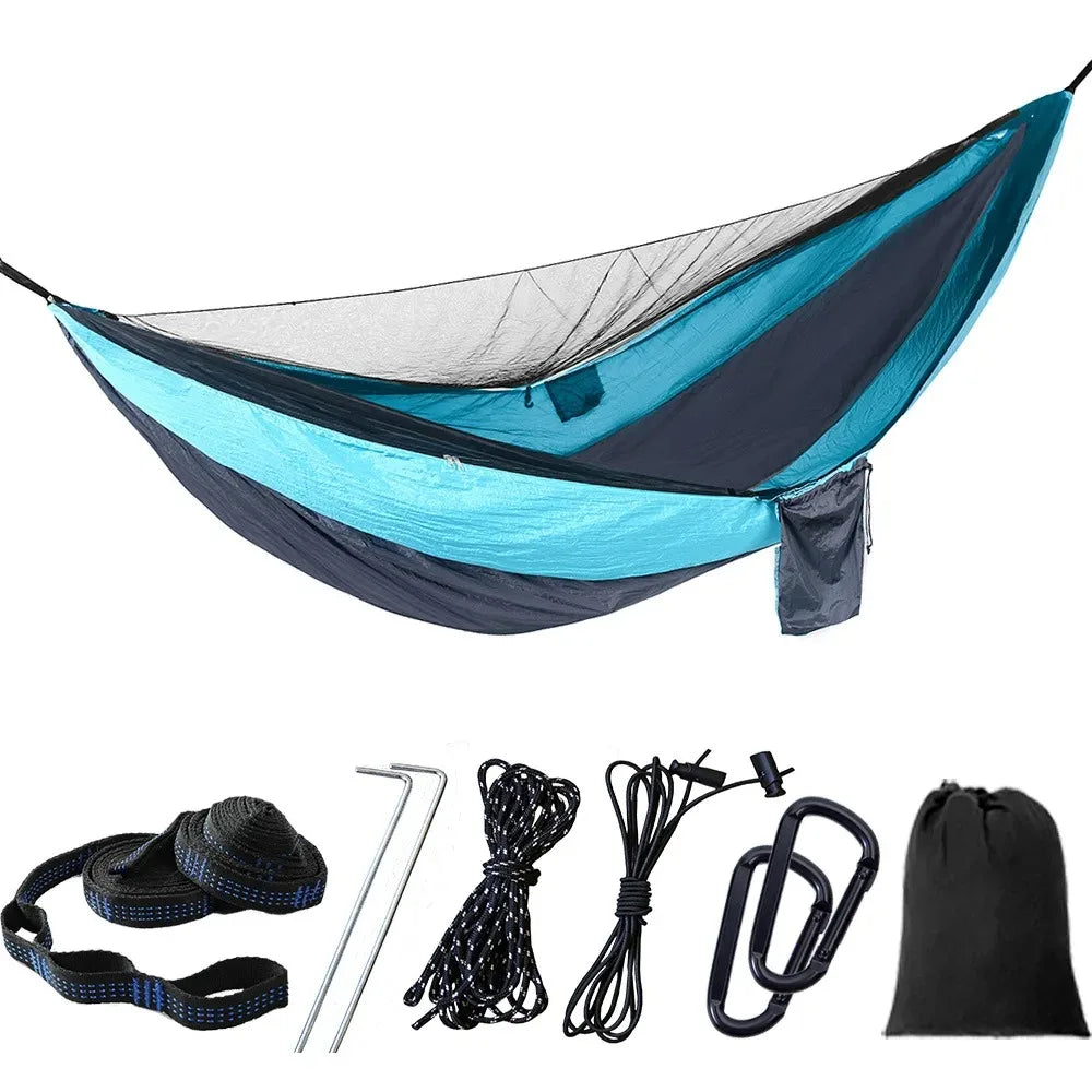 2 Person Camping Hammock with Mosquito Net, Ultralight Equipment, Swing for Adults, Hanging Hammock