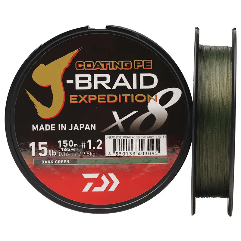 2024 DAIWA J-BRAID Expedition X8 Fishing Line 150/300M Braided PE