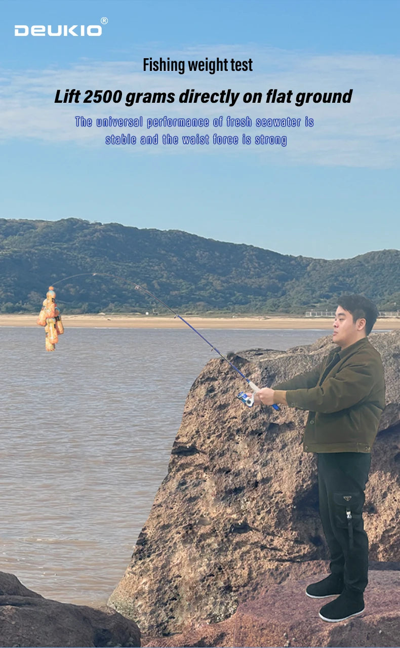 DEUKIO Mini Fishing Pole Kits With Short Telescopic Fishing Rod And Spinning Reel Baits Travel Pole Set for Beginner Children