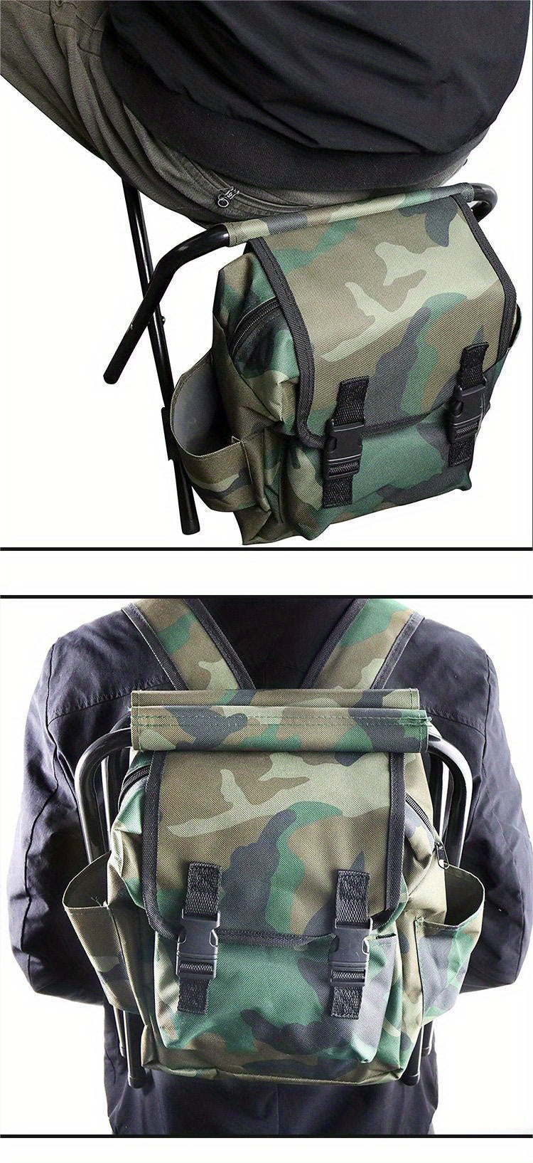 1pc Folding Camping Chair, Backpacking Picnic Bags, Suitable For Outdoor Fishing Trips Beach Barbecue