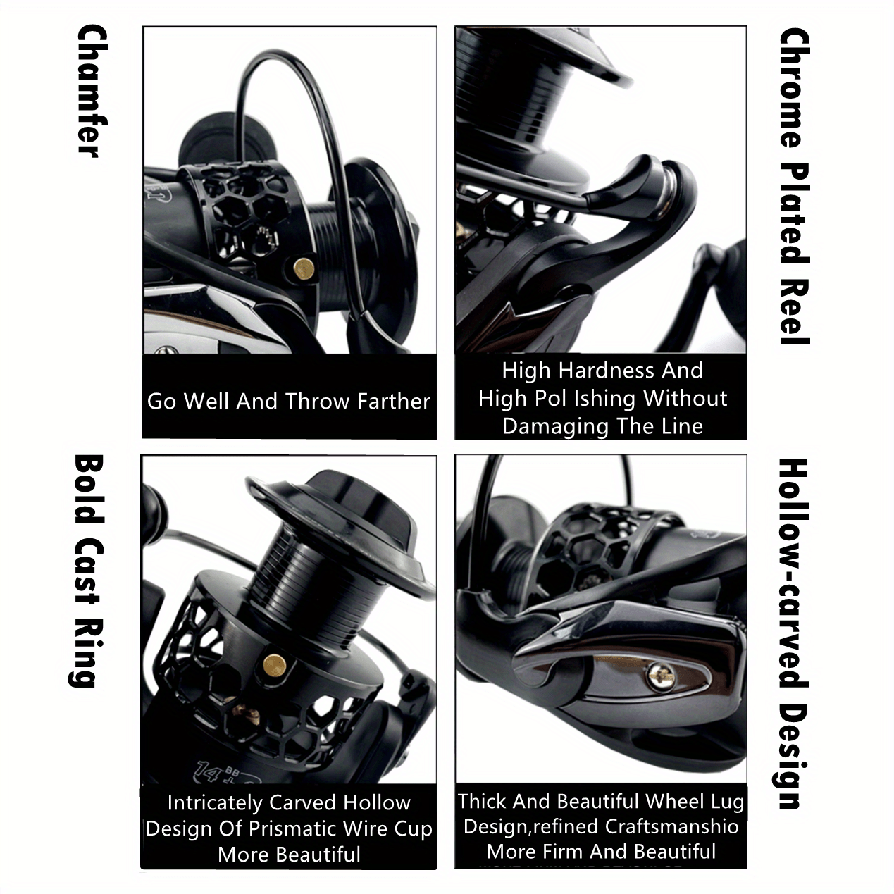 14+1BB High-Speed Spinning Reel - Revolutionizing Gapless Twin Axis Design for Blazing Fast Saltwater & Freshwater Fishing Adventures with Ultra-Smooth Performance and Durable Construction