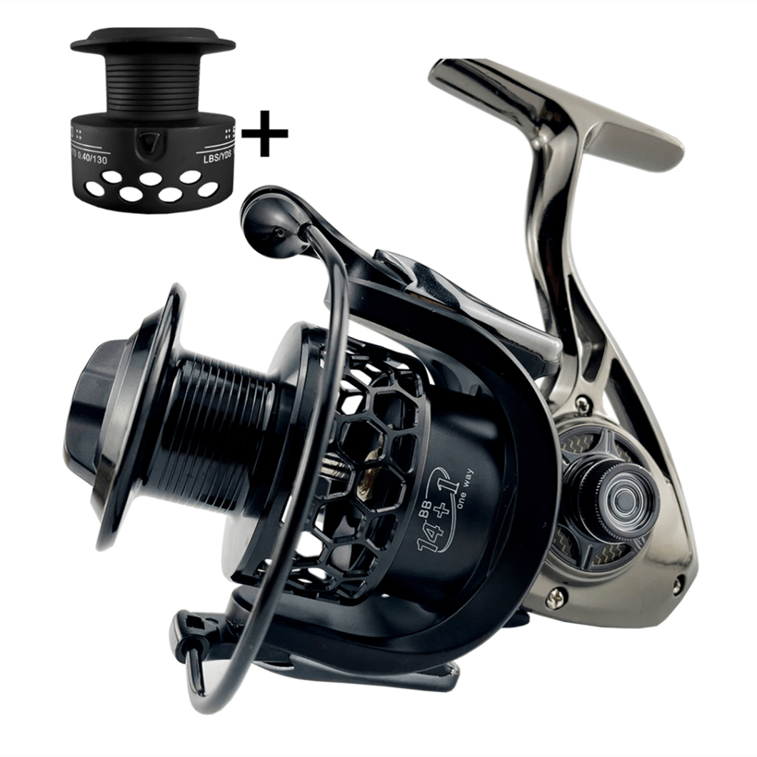 14+1BB High-Speed Spinning Reel - Revolutionizing Gapless Twin Axis Design for Blazing Fast Saltwater & Freshwater Fishing Adventures with Ultra-Smooth Performance and Durable Construction