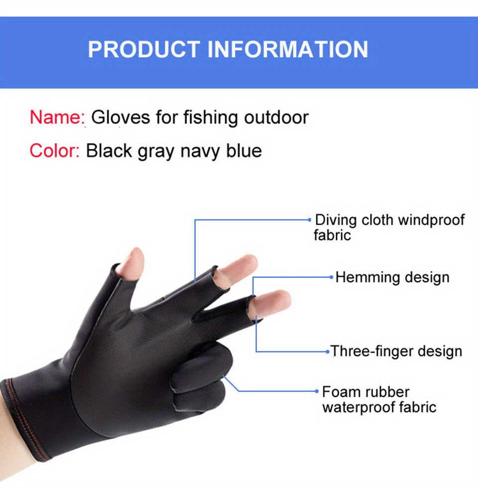 1pair Waterproof & Non-Slip Fishing Gloves - Perfect for Anglers! - For Men & Women - Suitable for Fishing & Outdoor Activities - Ideal Gift for Fishing Enthusiasts