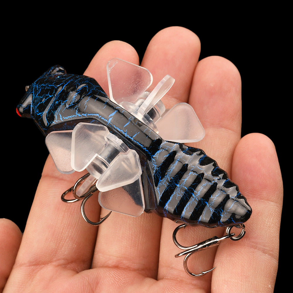 Bionic Cicada Hard Fish Lure - Spinning Fishing Bait with Propeller Treble Hook for Freshwater and Saltwater Fishing - 7.5cm/14g - Lifelike Design for Increased Catch Rates - For Anglers - Suitable for Bass, Trout, and Other