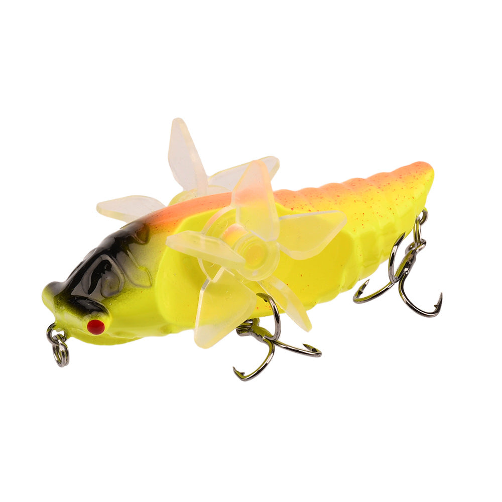 Bionic Cicada Hard Fish Lure - Spinning Fishing Bait with Propeller Treble Hook for Freshwater and Saltwater Fishing - 7.5cm/14g - Lifelike Design for Increased Catch Rates - For Anglers - Suitable for Bass, Trout, and Other