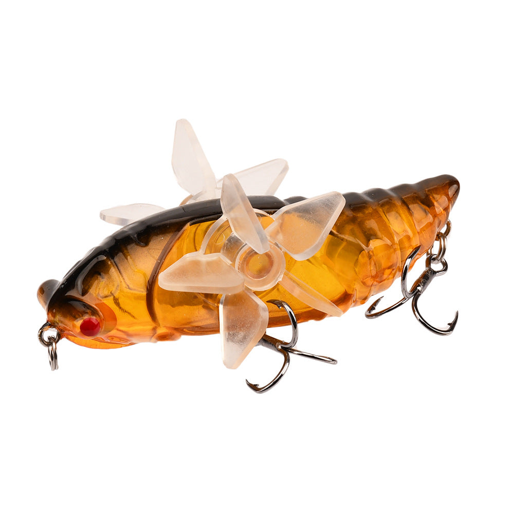 Bionic Cicada Hard Fish Lure - Spinning Fishing Bait with Propeller Treble Hook for Freshwater and Saltwater Fishing - 7.5cm/14g - Lifelike Design for Increased Catch Rates - For Anglers - Suitable for Bass, Trout, and Other
