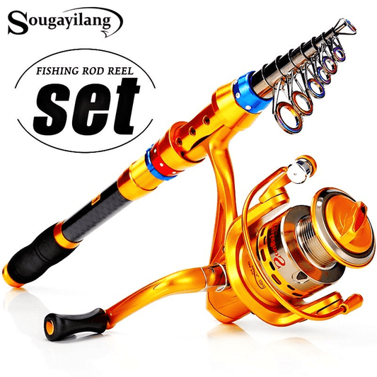1.8-3.6M Telescopic Travel Fishing Rod Set - Portable, Lightweight, Saltwater & Freshwater Compatible, Spinning Reel Combo with Durable Carbon Construction - Ideal for Travel, Beginners and Experienced Anglers