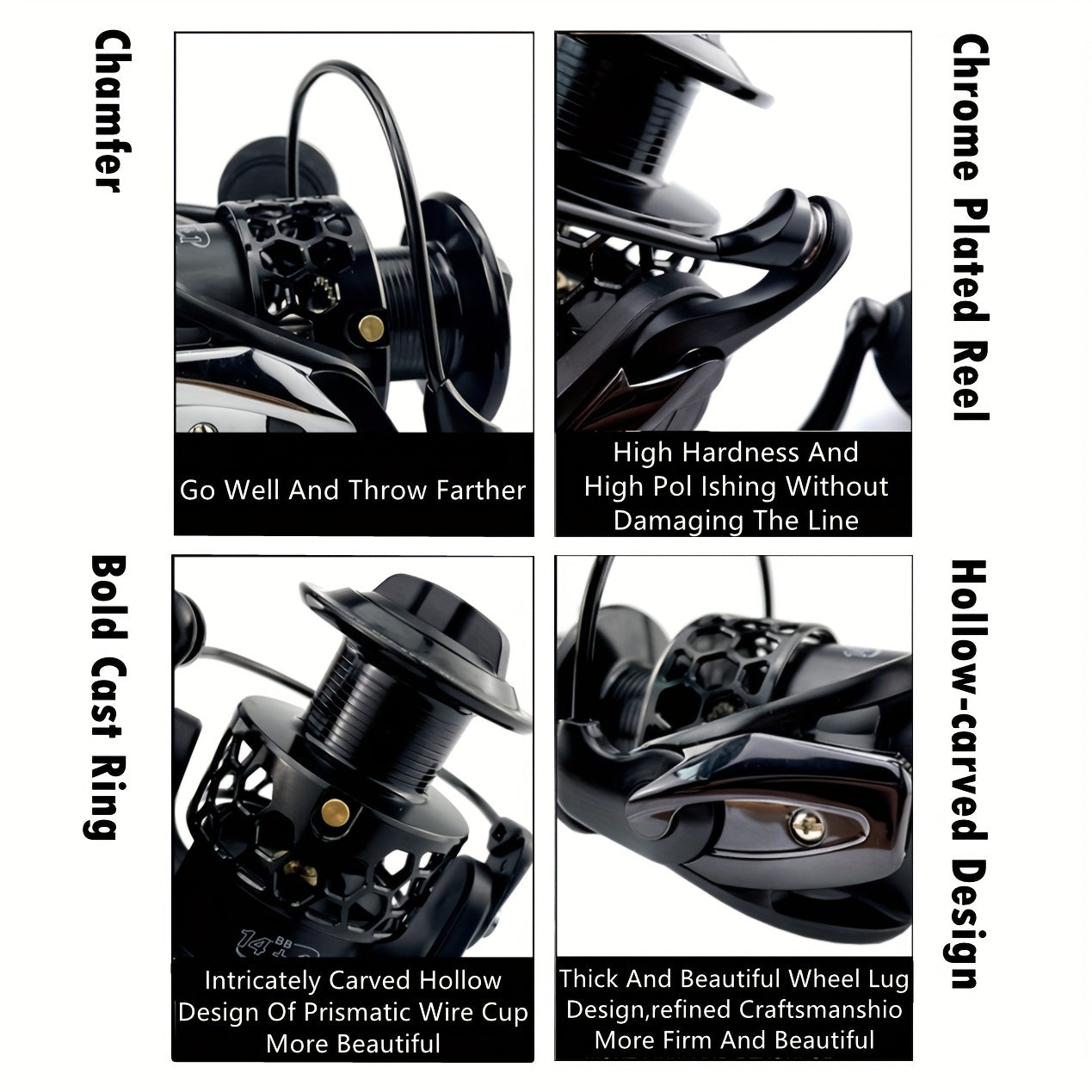 14+1BB High-Speed Spinning Reel - Revolutionizing Gapless Twin Axis Design for Blazing Fast Saltwater & Freshwater Fishing Adventures with Ultra-Smooth Performance and Durable Construction