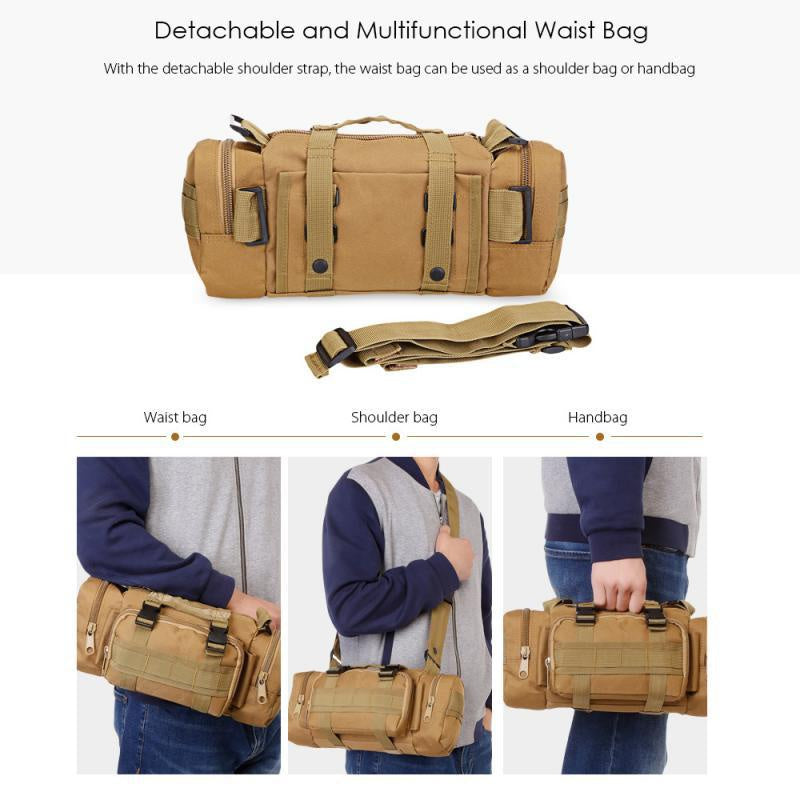 Army Green Tactical Waist Bag | Molle-Compatible, Hydrophobic, Multi-Pocket Design for Camping & Outdoor Adventures