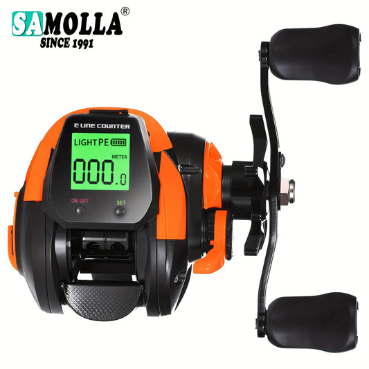 High Speed Waterproof Electronic Baitcasting Fishing Reel with Big LED Screen - 10kg Saltwater Cast Drum Wheel