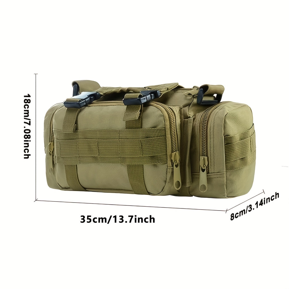 Army Green Tactical Waist Bag | Molle-Compatible, Hydrophobic, Multi-Pocket Design for Camping & Outdoor Adventures