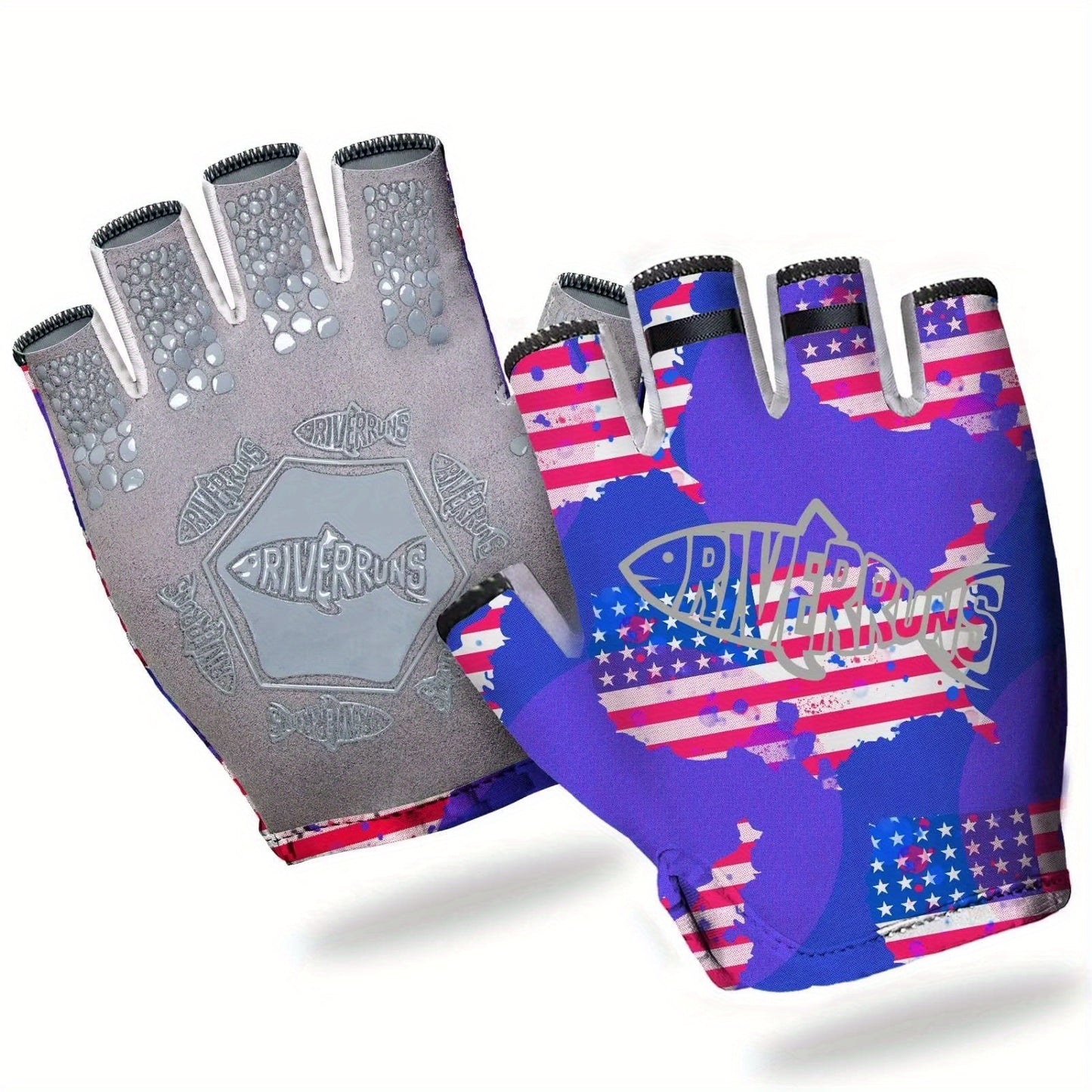Breathable Fingerless Fishing Gloves for Men and Women - Lightweight, Quick-Dry Polyester Blend with Synthetic Faux Leather Palm for Kayaking, Paddling & Outdoor Sports