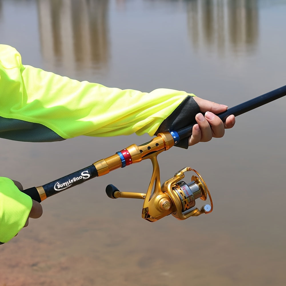 1.8-3.6M Telescopic Travel Fishing Rod Set - Portable, Lightweight, Saltwater & Freshwater Compatible, Spinning Reel Combo with Durable Carbon Construction - Ideal for Travel, Beginners and Experienced Anglers
