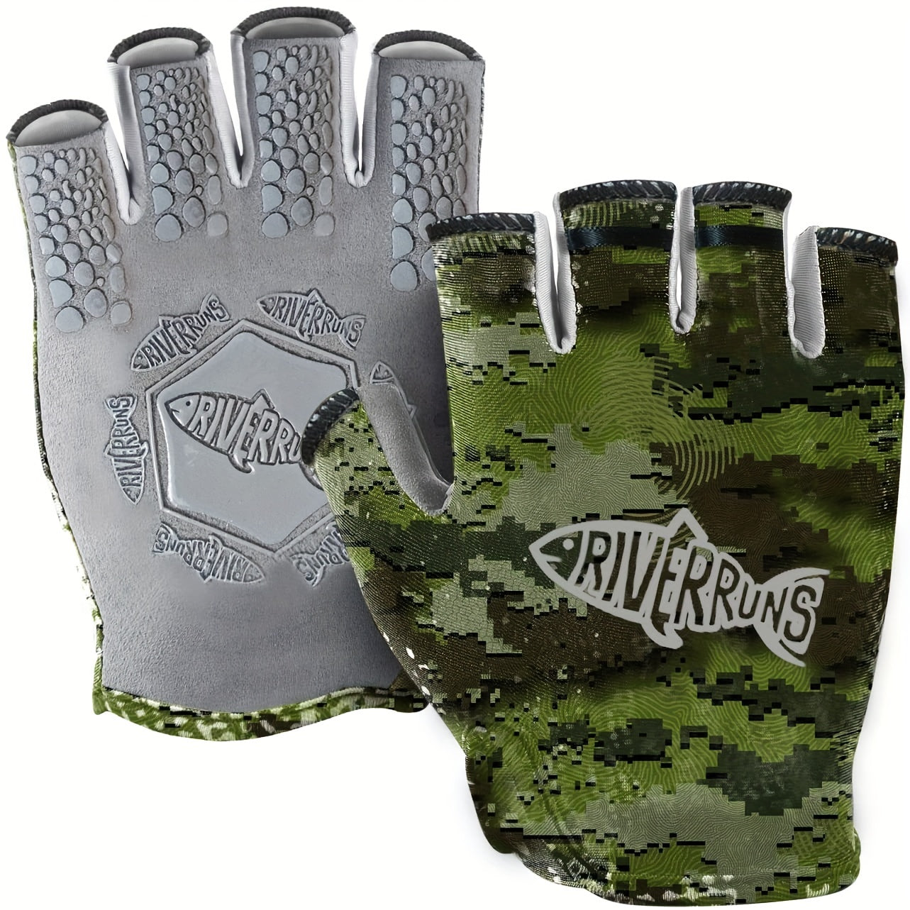 Breathable Fingerless Fishing Gloves for Men and Women - Lightweight, Quick-Dry Polyester Blend with Synthetic Faux Leather Palm for Kayaking, Paddling & Outdoor Sports
