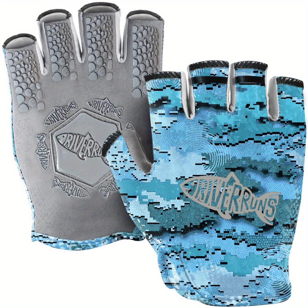 Breathable Fingerless Fishing Gloves for Men and Women - Lightweight, Quick-Dry Polyester Blend with Synthetic Faux Leather Palm for Kayaking, Paddling & Outdoor Sports
