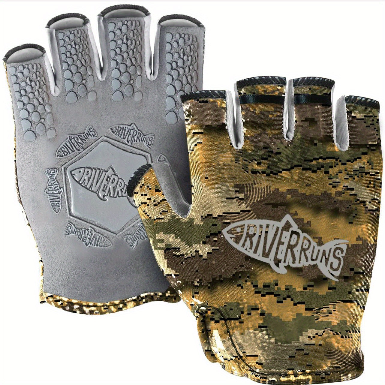 Breathable Fingerless Fishing Gloves for Men and Women - Lightweight, Quick-Dry Polyester Blend with Synthetic Faux Leather Palm for Kayaking, Paddling & Outdoor Sports