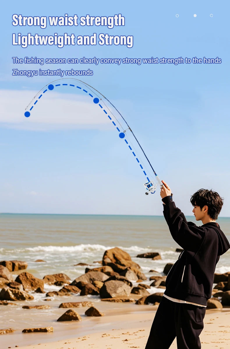 DEUKIO Mini Fishing Pole Kits With Short Telescopic Fishing Rod And Spinning Reel Baits Travel Pole Set for Beginner Children