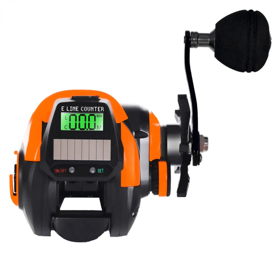 Fishing Reel USB And Solar Charging Electronic Baitcasting Led  7.2 1 Saltwater Waterproof Cast Drum Wheel Casting