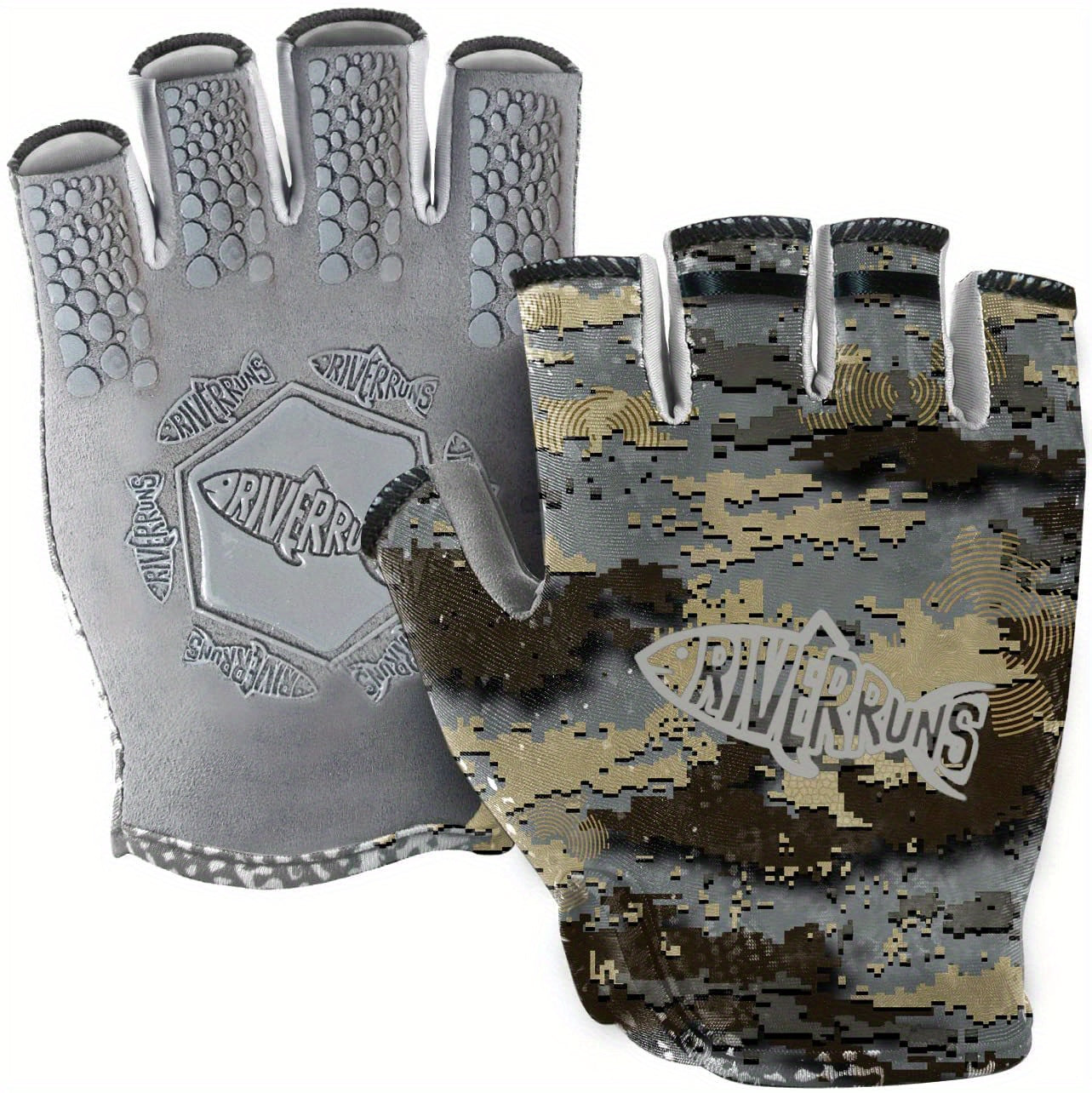 Breathable Fingerless Fishing Gloves for Men and Women - Lightweight, Quick-Dry Polyester Blend with Synthetic Faux Leather Palm for Kayaking, Paddling & Outdoor Sports