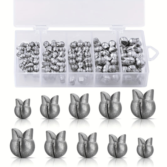 50/100pcs Premium Removable Split Shot Sinker - Quick-Attach Fishing Weights for Effortless Casting - Durable Outdoor Accessories for Freshwater & Saltwater Anglers