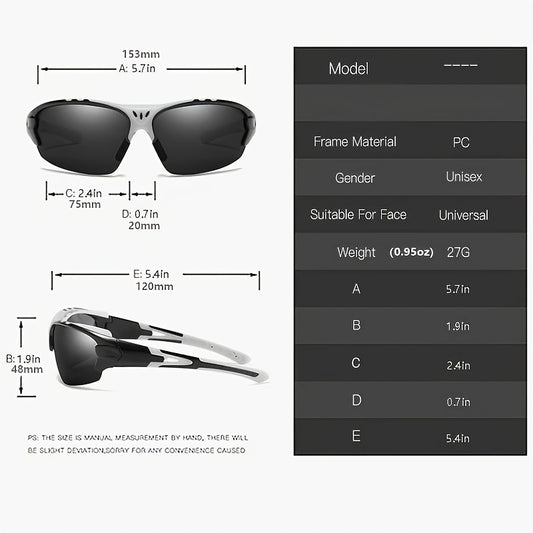 1pair/2pairs, Trendy Cool Wrap Around Polarized Sunglasses, For Men Women Outdoor Sports Party Vacation Travel Cycling Fishing Supplies Photo Props, Ideal Choice For Gifts