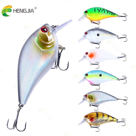 6pcs Bass & Pike Premium Crankbait Set - Lifelike Wobbler Action, Shallow Diving, Hard Bait Fishing Lures for Freshwater Angling