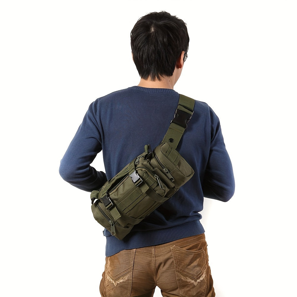 Army Green Tactical Waist Bag | Molle-Compatible, Hydrophobic, Multi-Pocket Design for Camping & Outdoor Adventures