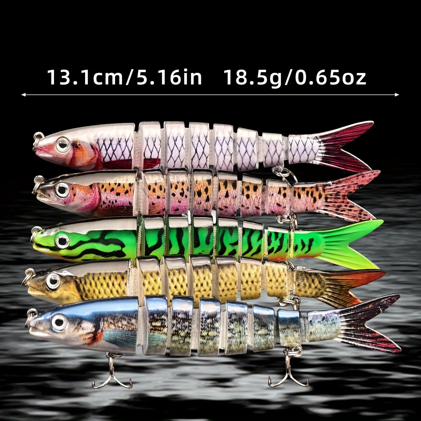 Multi-Jointed Swimbait Crank Bait - Slow Sinking Bionic Artificial Bait for Freshwater and Saltwater Trout and Bass Fishing - 10g/13.5cm - Includes Fishing Accessories