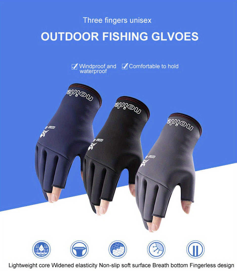 1pair Waterproof & Non-Slip Fishing Gloves - Perfect for Anglers! -  For Men & Women - Suitable for Fishing & Outdoor Activities - Ideal Gift for Fishing Enthusiasts