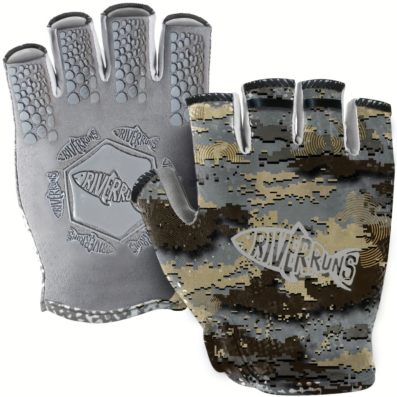 Breathable Fingerless Fishing Gloves for Men and Women - Lightweight, Quick-Dry Polyester Blend with Synthetic Faux Leather Palm for Kayaking, Paddling & Outdoor Sports