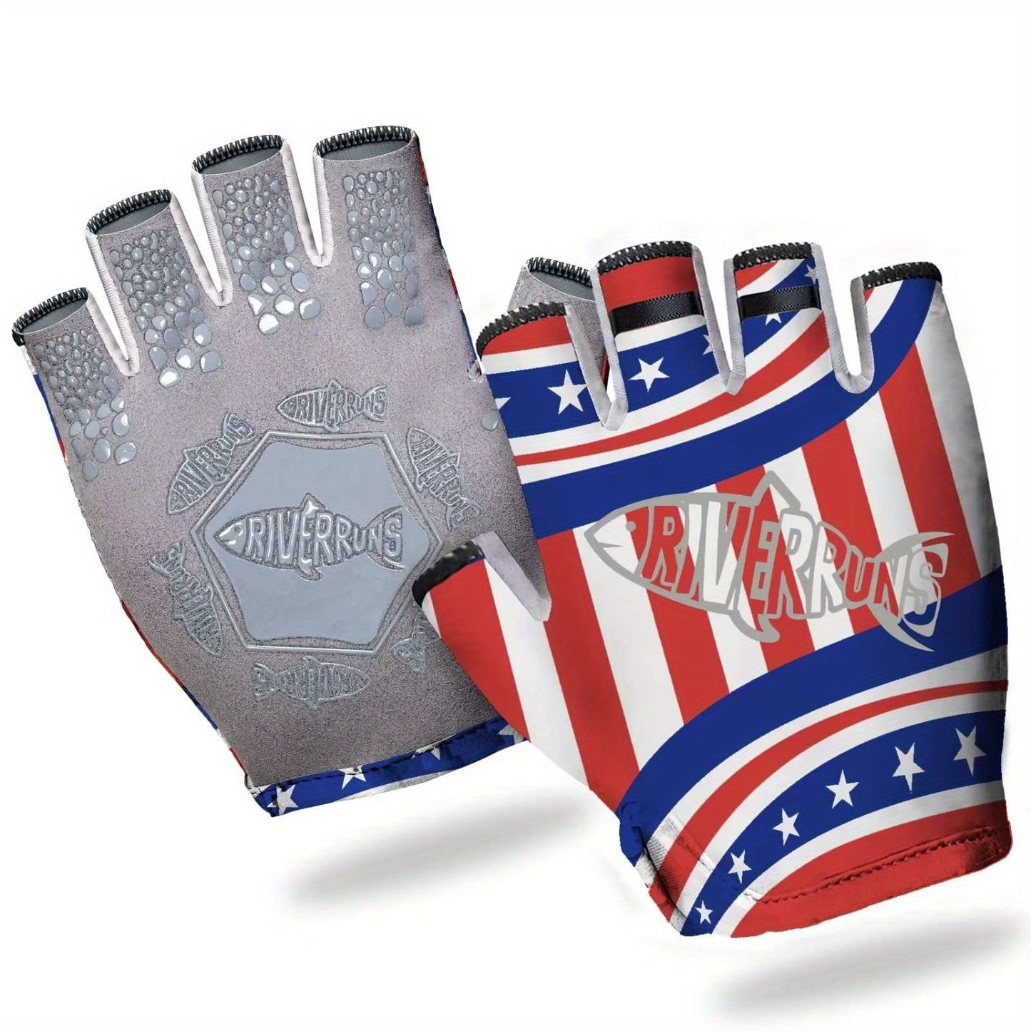 Breathable Fingerless Fishing Gloves for Men and Women - Lightweight, Quick-Dry Polyester Blend with Synthetic Faux Leather Palm for Kayaking, Paddling & Outdoor Sports